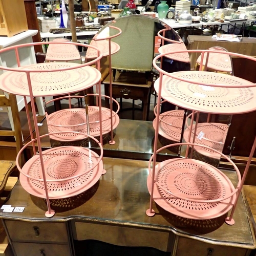 1762 - Outdoor standard coffee tables in pink. Not available for in-house P&P