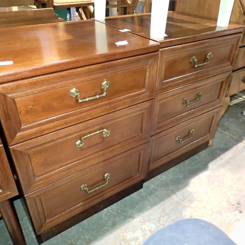 1767 - Pair of mahogany chests of 3 drawers, 45 x 50 x 69cm H. Not available for in-house P&P