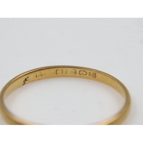 19 - 22ct gold slim profile band ring, size N, 1.5g. UK P&P Group 0 (£6+VAT for the first lot and £1+VAT ... 