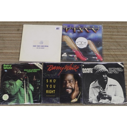 887 - Five Barry White 12 inch singles including promo and scarce Radio Special. UK P&P Group 2 (£20+VAT f... 