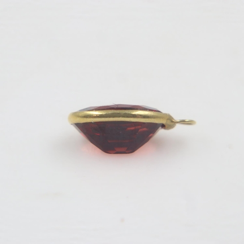 74 - Natural oval cut garnet in 9ct gold bezel setting. UK P&P Group 0 (£6+VAT for the first lot and £1+V... 