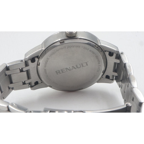 102 - RENAULT: gentlemans quartz stainless steel wristwatch with date aperture, original box. UK P&P Group... 