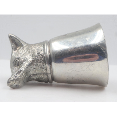 106 - The Hunt foxes head stirrup cup, H: 70 mm. UK P&P Group 1 (£16+VAT for the first lot and £2+VAT for ... 