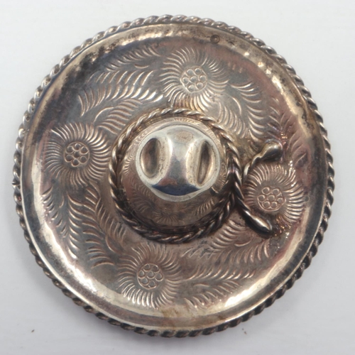 111 - Silver sombrero, 13g. UK P&P Group 1 (£16+VAT for the first lot and £2+VAT for subsequent lots)