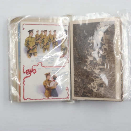 130 - Approximately 100 WWI military and war themed postcards. UK P&P Group 1 (£16+VAT for the first lot a... 