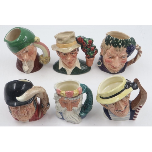 223 - Six Royal Doulton small character jugs: Leprechaun, Bacchus, The Gardener, Neptune, Gondolier and Go... 