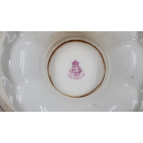 248 - Royal Worcester Tazza, signed Ricketts ( hairline ) and a side plate, D: 18 cm. UK P&P Group 2 (£20+... 