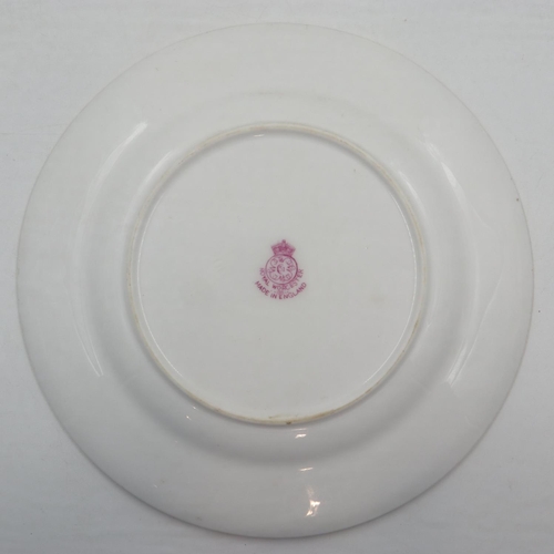 248 - Royal Worcester Tazza, signed Ricketts ( hairline ) and a side plate, D: 18 cm. UK P&P Group 2 (£20+... 