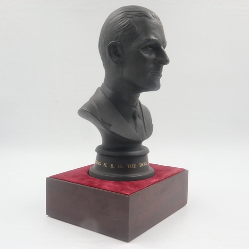 273 - Doulton bust, Duke of Edinburgh, black basalt, no cracks or chips, H: 28 cm. UK P&P Group 2 (£20+VAT... 