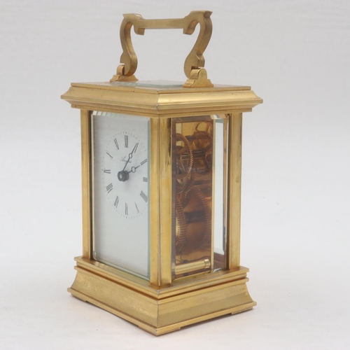 317 - Angelus modern brass cased carriage clock, working at lotting. UK P&P Group 2 (£20+VAT for the first... 