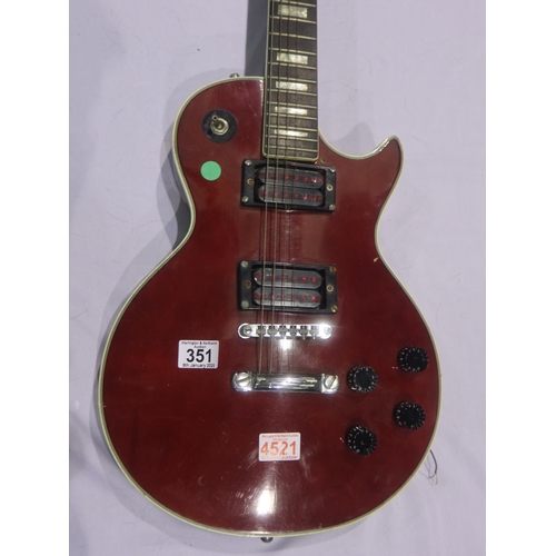 351 - Hondo II Les Paul style electric guitar, jack socket required. Not available for in-house P&P