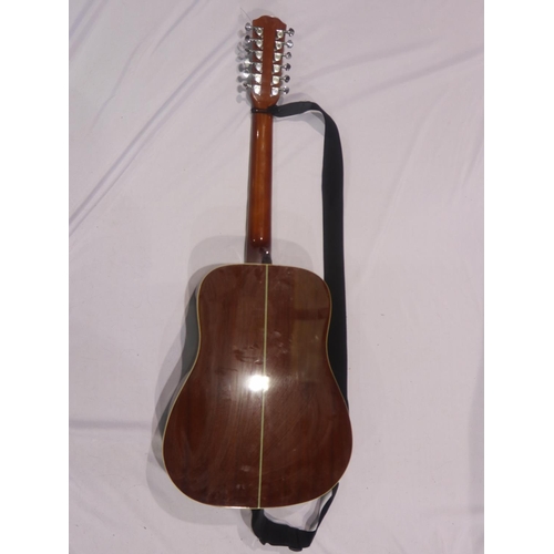 360 - Inlaid twelve string acoustic guitar. Not available for in-house P&P