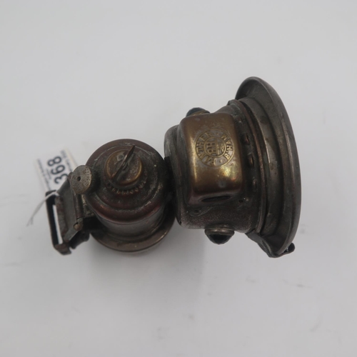 368 - Powell and Hamner panther carbide cycle lamp. UK P&P Group 2 (£20+VAT for the first lot and £4+VAT f... 