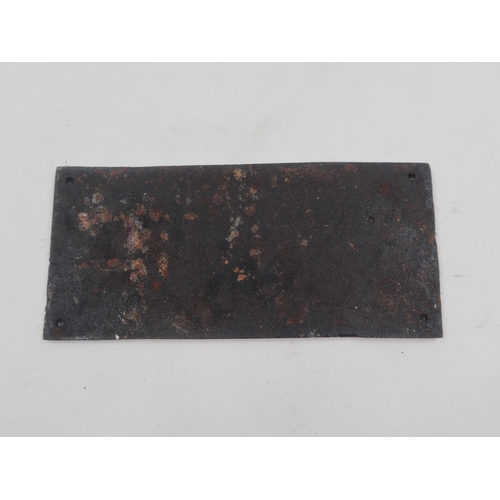 381 - Eastern European cast iron railway wagon plate, 22 x 8 cm. Not available for in-house P&P