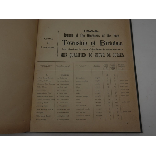 144 - Interesting collection of social history volumes pertaining to Birkdale in 1907/1908 including jury ... 