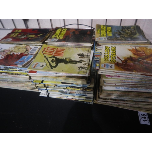 146 - Approximately 200 issues of War Picture Library Commando and Air Ace comic books. UK P&P Group 4 (£2... 