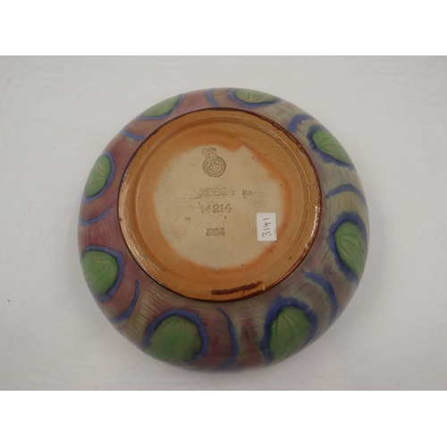 267 - Royal Doulton Lambeth centre bowl with inverted rim, D: 22cm. UK P&P Group 2 (£20+VAT for the first ... 