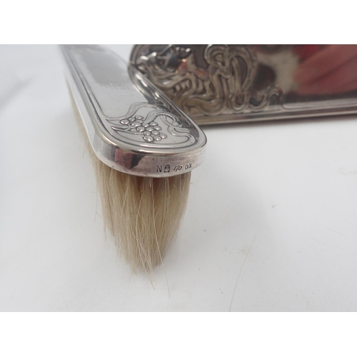 117 - Two Art Nouveau W.M.F brushes and a matching hand mirror (a/f). UK P&P Group 1 (£16+VAT for the firs... 