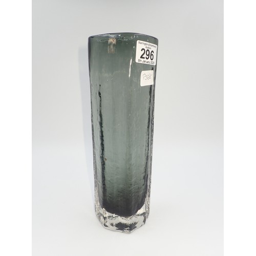 296 - Geoffrey Baxter for Whitefriars, textured pewter cucumber vase 9679, H: 31 cm. No condition issues n... 