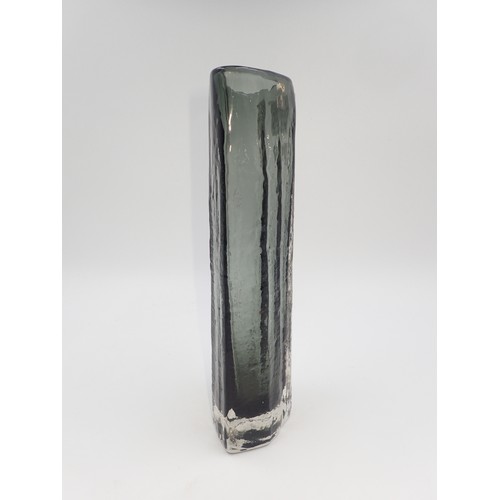 296 - Geoffrey Baxter for Whitefriars, textured pewter cucumber vase 9679, H: 31 cm. No condition issues n... 