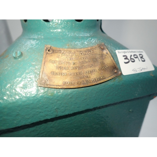 369B - Adlake overpainted carriage lamp, H: 37cm. Not available for in-house P&P