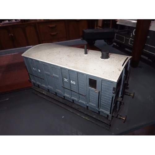 2119 - 2.5inch gauge brake van, wood construction, finished in grey. UK P&P Group 2 (£20+VAT for the first ... 