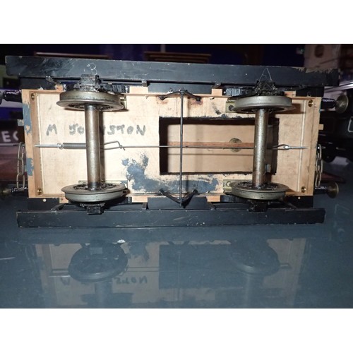 2119 - 2.5inch gauge brake van, wood construction, finished in grey. UK P&P Group 2 (£20+VAT for the first ... 