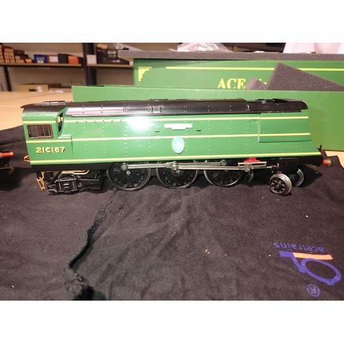 2387 - O gauge Ace Trains Bullied Pacific Tangmere 21C167, Southern malachite green, excellent condition, m... 