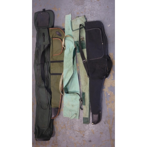 2006 - Four mixed gun slips and a fishing pole case (5). Not available for in-house P&P