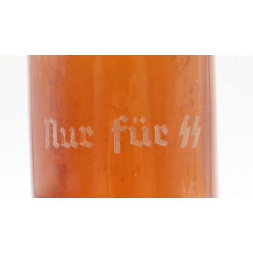 2034 - WWII period German glass Beer Bottle, engraved Only For SS. UK P&P Group 2 (£20+VAT for the first lo... 