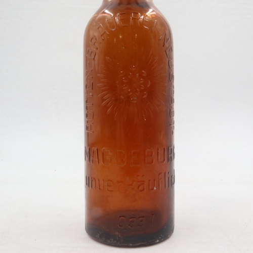 2034 - WWII period German glass Beer Bottle, engraved Only For SS. UK P&P Group 2 (£20+VAT for the first lo... 