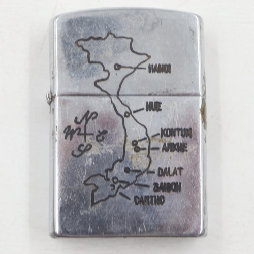 2039 - Vietnam War period Zippo Lighter, inscribed to each side and date coded 1969. UK P&P Group 1 (£16+VA... 