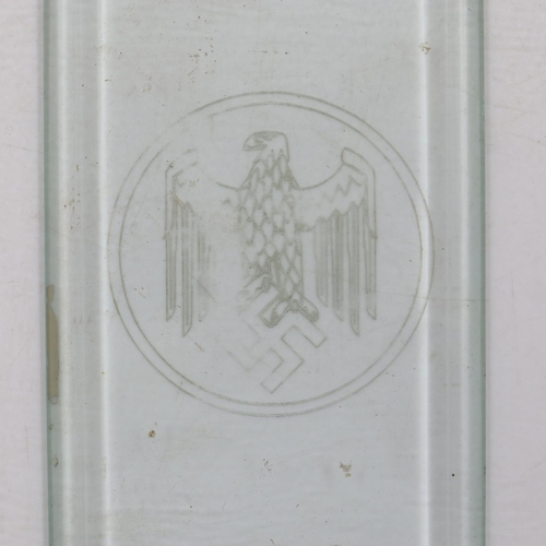 2045 - Third Reich etched glass door plate from a German Government Building. Glass plates replaced many of... 