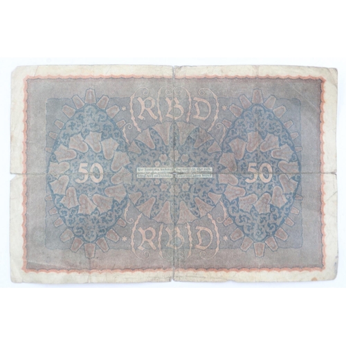 2046 - Third Reich hyper-inflation banknote, over printed with an Anti-Semitic slogan. UK P&P Group 1 (£16+... 