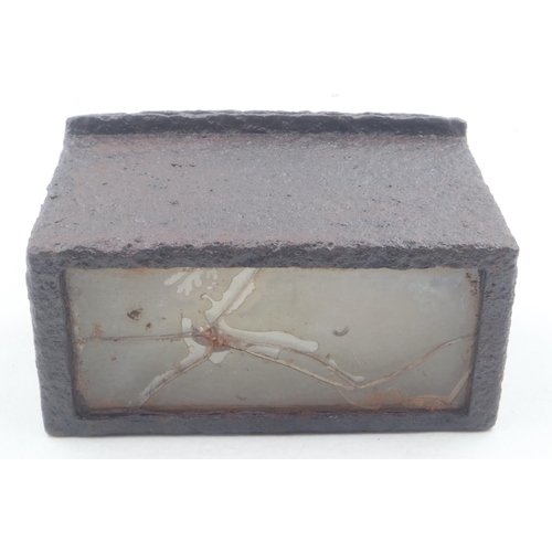 2049 - WWII German Vision Block recovered from a Panzer IV tank. The glass has been later etched with a pic... 