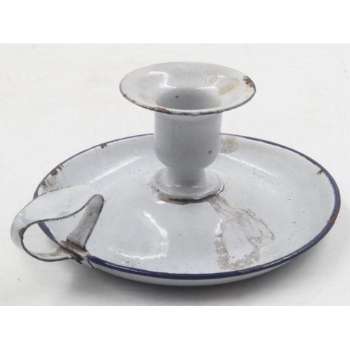 2063 - WWI British enamelled bunker candle holder, dated 1915. UK P&P Group 1 (£16+VAT for the first lot an... 