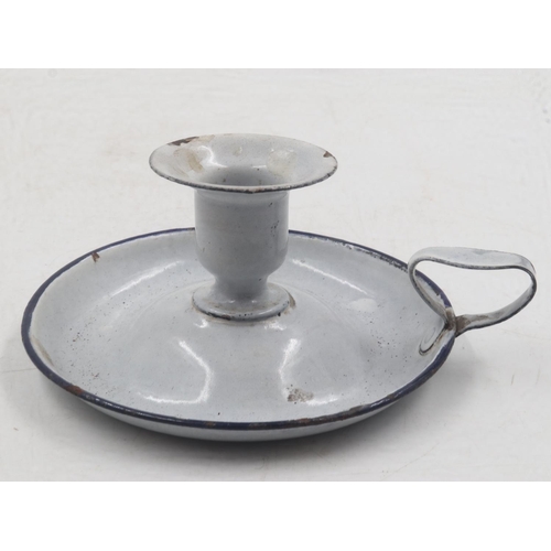 2063 - WWI British enamelled bunker candle holder, dated 1915. UK P&P Group 1 (£16+VAT for the first lot an... 