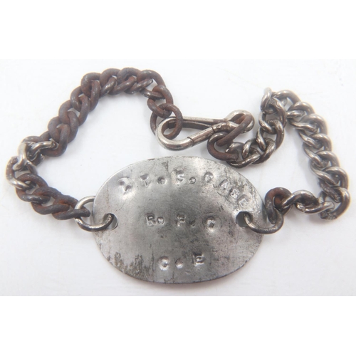 2074 - WWI Royal Flying Corps workshop-made ID bracelet to Lieutenant S Case R.F.C. UK P&P Group 1 (£16+VAT... 