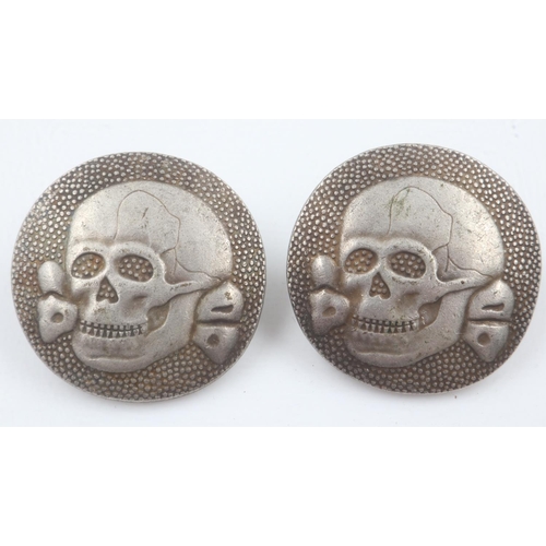 2077 - Rare pair of Waffen SS Initiation cloak fasteners. UK P&P Group 1 (£16+VAT for the first lot and £2+... 