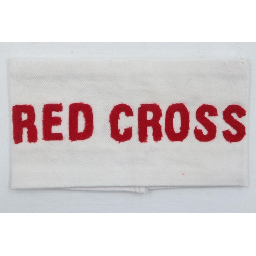 2079 - British Red Cross WWII period Helpers Armband. Worn by volunteers and non-medical personnel, assisti... 