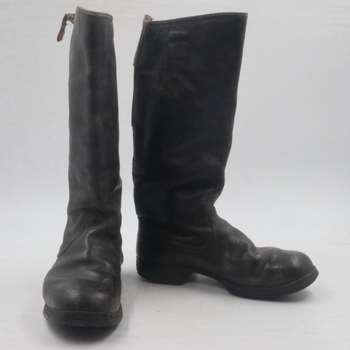 2082 - Pair of German Officers black leather Jack boots, size 9. UK P&P Group 2 (£20+VAT for the first lot ... 