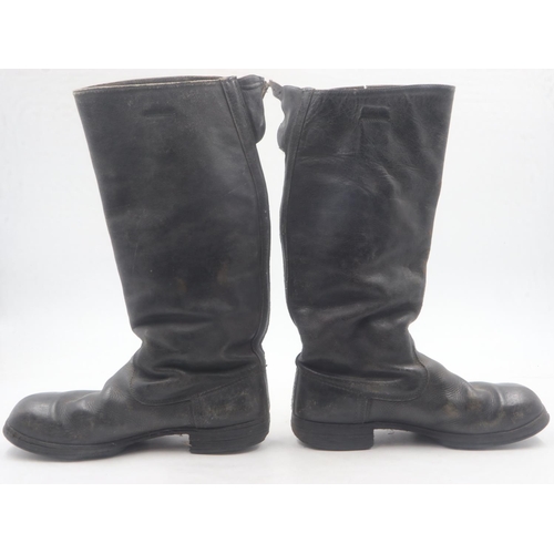 2082 - Pair of German Officers black leather Jack boots, size 9. UK P&P Group 2 (£20+VAT for the first lot ... 