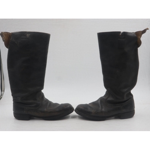 2082 - Pair of German Officers black leather Jack boots, size 9. UK P&P Group 2 (£20+VAT for the first lot ... 