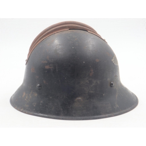 2090 - WWII captured Czech M-30 Helmet used by the Germans as a Luftshutz helmet (Air Raid Police). UK P&P ... 