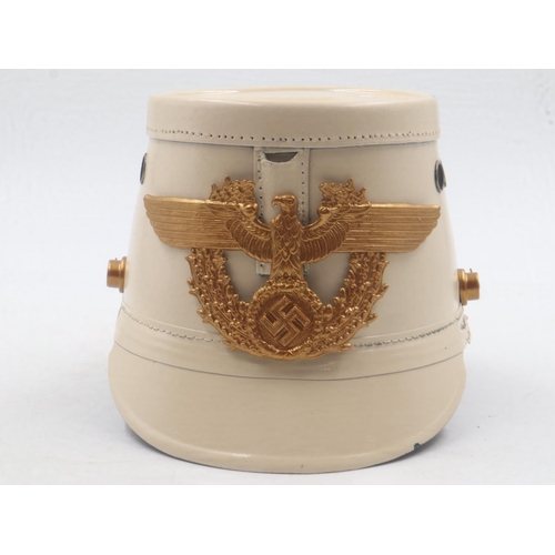 2096 - Rare German Stadt Polizei Kepi, painted white and gold for the 1936 Olympics Security Service. UK P&... 