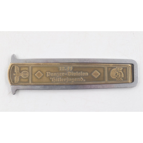 2099 - Third Reich 12th Waffen SS Hitler Youth Panzer Division folding knife. Maker Gottleib, Hammerfahr, S... 