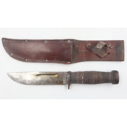 2100 - Hunting knife in leather sheath, marked CASE XX to ricasso and numbered 337-6. UK P&P Group 2 (£20+V... 