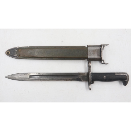 2110 - WWII US M1 Garand Bayonet with composite scabbard. Maker Uticia Cutlery. UK P&P Group 2 (£20+VAT for... 