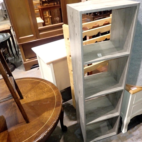 1683 - Modern grey bookcase, 23 x 31 x 106 cm. Not available for in-house P&P