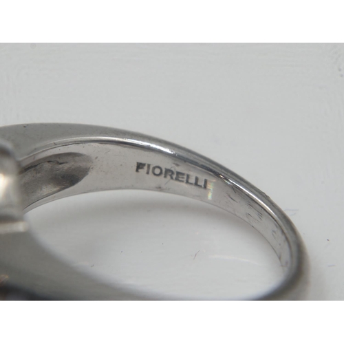 18 - Fiorelli silver ring, hallmarked, with large central stone, size K, boxed. UK P&P Group 0 (£6+VAT fo... 